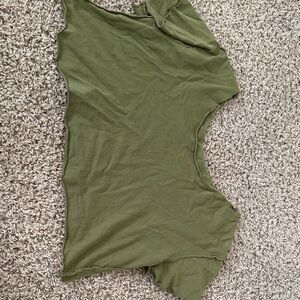 Forever 21 Olive Green Cutout Crop Top